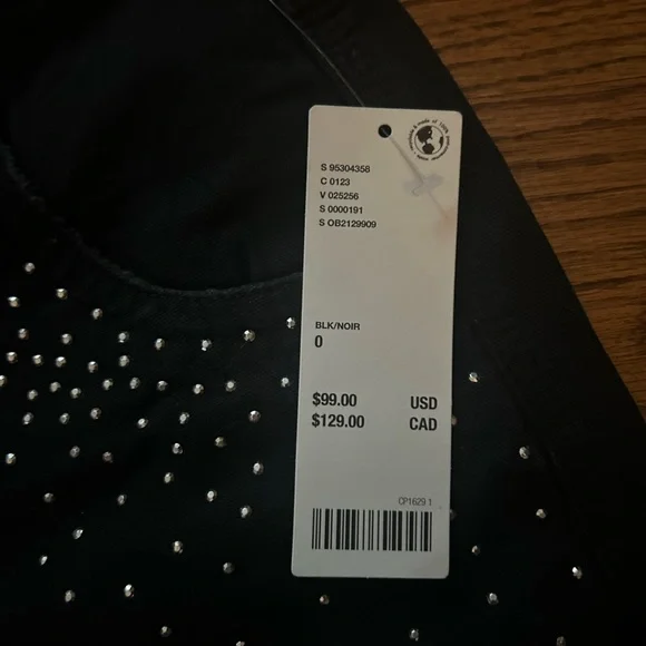 Urban Outfitters Black Wide Leg Jean with Rhinestones - Picture 3 of 4